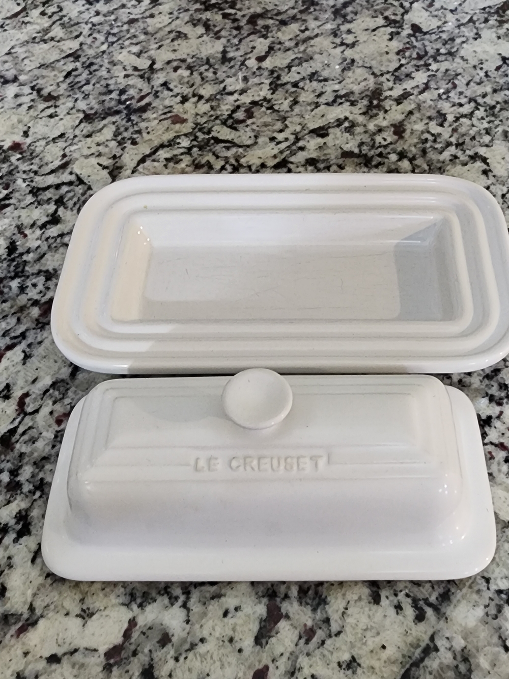 Le Creuset White Ceramic Butter Dish - Picture 2 of 5